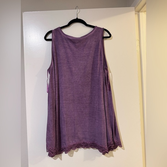 NWT lane Bryant Purple Lace Trim Sleeveless Top size 18/20 - Picture 2 of 3